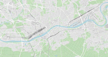 Fototapeta premium Detailed map of Frankfurt, Germany