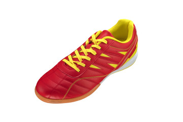 Red sneaker on a white background. Sport shoes.