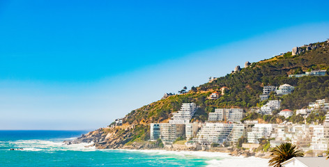 view of Clifton Beach and  apartments in Cape Town South Africa