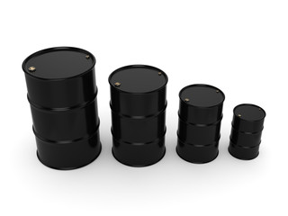 3D rendering black barrels
