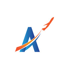 letter A Air travel logo design template-vector