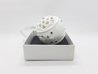 Luxury Clean Blank Porcelain Clay with Fabric Ribbon Ball for Home Interior Decorative Accessories...