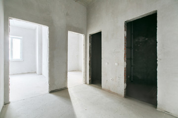 interior of the apartment without decoration