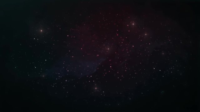 Space Background With Nebula And Stars Zoom In/ 4k animation of a space background looped with stars and nebulas zooming in
