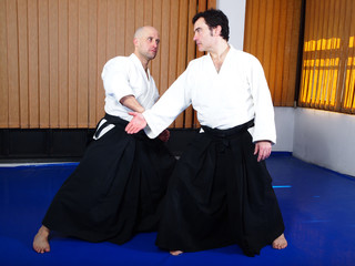 Martial arts practitioner doing an anti grip technique