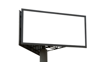 Template of a large blank advertising billboard isolated on white background.