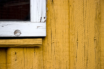 Windows and shutters. Old tree. Concept for design. Old buildings.