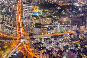Fototapeta na wymiar Tokyo, Japan cityscape over Roppongi Junction