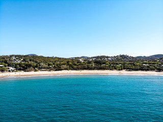 Fototapeta na wymiar Aerial view of beach at Agnes Water Main Beach