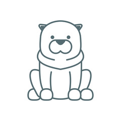 cute little dog line style icon