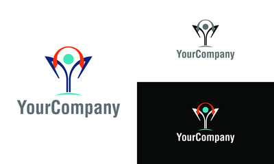 Corporate human logo design template. Simple and clean flat design of human logo vector template.