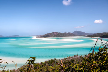 View looking over lagoon at Whitehaven Beach, Whitsundays, Queensland, Australia