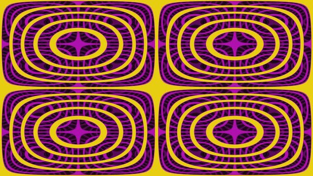 Abstract color motion footage clip with blended transformation of ring-like geometric fractal