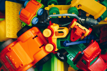 colorful toy cars on a white background