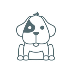 cute little dachshund dog line style icon