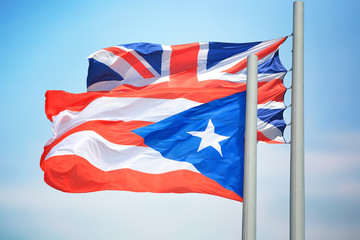 Puerto Rico and UK flags