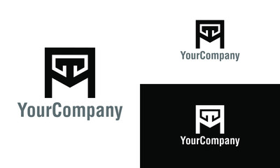 Corporate letter MT logo design template. Simple and clean flat design of letter MT logo vector template.