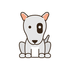 Obraz na płótnie Canvas cute little dog pit bull fill style icon