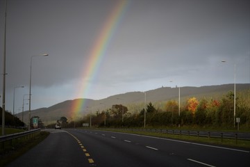 road and rainbow