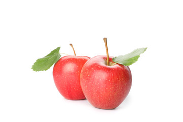 Sweet red apples isolated on white background