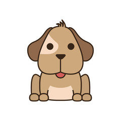 cute little dachshund dog fill style icon