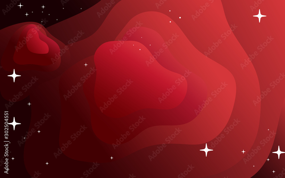 Poster vector space background . cute flat style template with stars in outer space