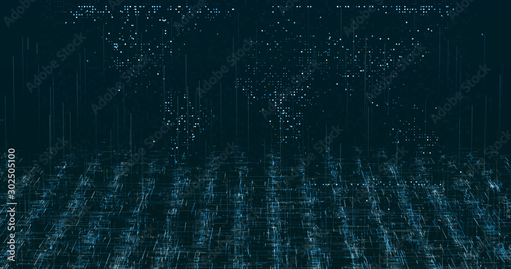 Wall mural abstract digital network data background, 3d rendering