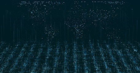 Abstract digital network data background, 3D rendering