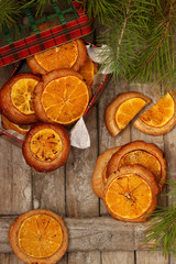Christmas cookies with sliced tangerine
