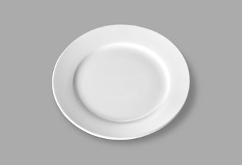 white plate on gray