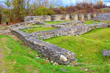 Ruins of the old dacian fortress in Sarmisegetusa Regia, Romania, two thousand  years ago