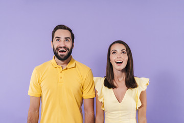 Happy excited beautiful young couple