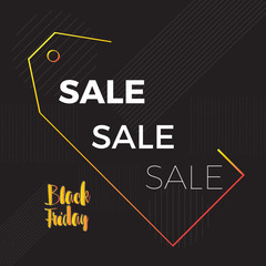 Black friday retro background with text - Vector illustration