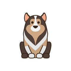 Obraz na płótnie Canvas cute little dog collie fill style icon