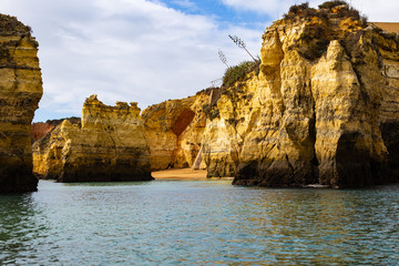 Fototapeta na wymiar Cliffs on the coast of Lagos in southern Portugal