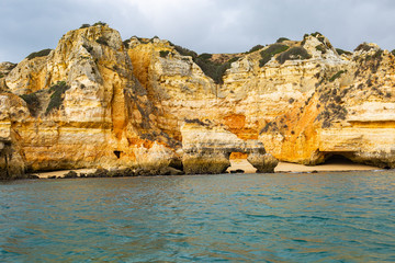 Fototapeta na wymiar Cliffs on the coast of Lagos in southern Portugal