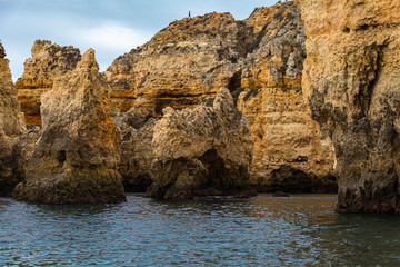 Cliffs on the coast of Lagos in southern Portugal