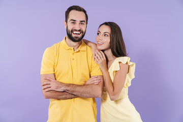 Fototapeta premium Happy excited beautiful young couple
