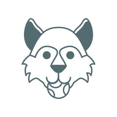 cute little dog German shepherd head with ball line style