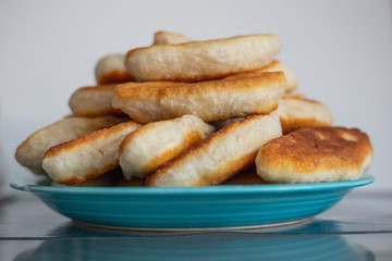 on the table is a dish with delicious homemade pies