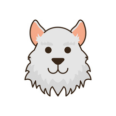 cute little dog head fill style icon