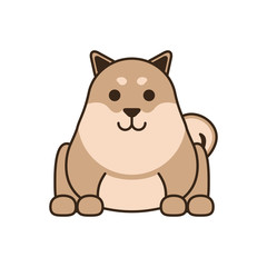 Obraz na płótnie Canvas cute little dog bulldog fill style icon