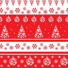 Christmas Decoration  and Cannabis leaves seamless  vector pattern