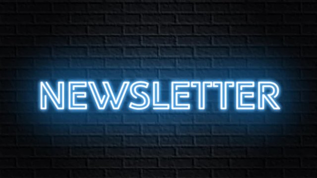 blue neon video animation newsletter