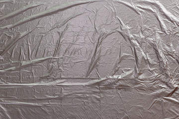 Transparent polyethylene plastic wrap film. Plastic pack background texture