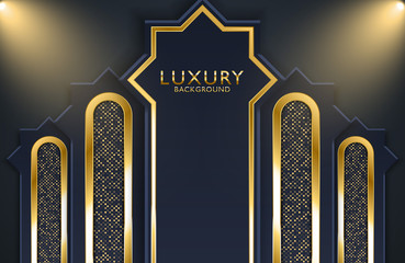 Luxury gold metal geometric background. Graphic design element for invitation, cover, background. Elegant decoration
