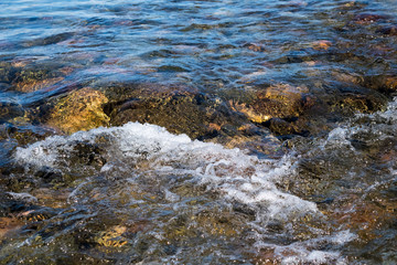 pebbles at the bottom of the river