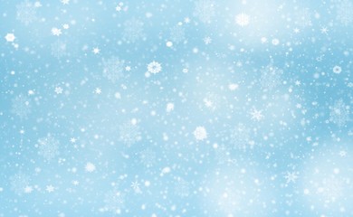 Blue gray abstract background. white  light and snowflakes Christmas blurred beautiful shiny lights use wallpaper backdrop and your product.