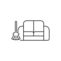 furniture cleaning - minimal line web icon. simple vector illustration. concept for infographic, website or app.