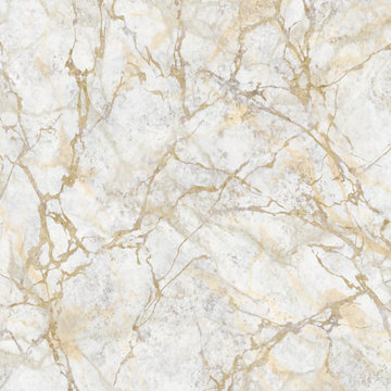 Abstract Marbling Texture, White Marble With Golden Veins, Artificial Stone Illustration, Hand Painted Background, Wallpaper